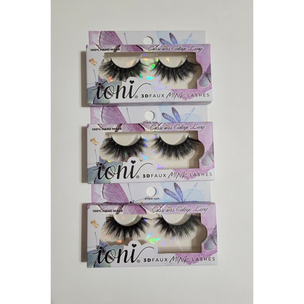 Ioni Lash Bundle Crisscross Cateye Long Eyelash Pack Of 3 Butterfly Falsies